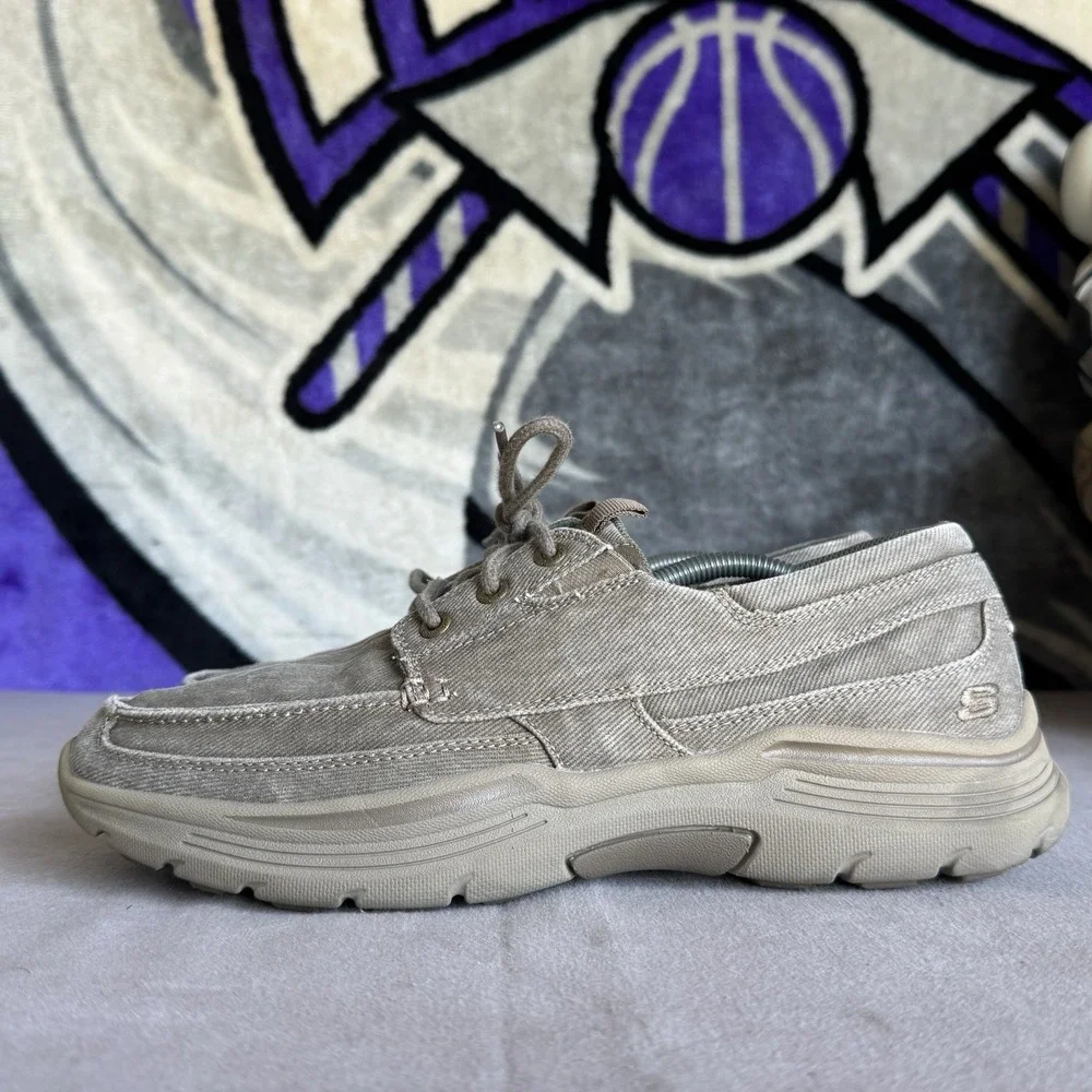 Size 11 - Skechers Mens Canvas Relaxed Fit Oxfords Shoes 204011 TPE